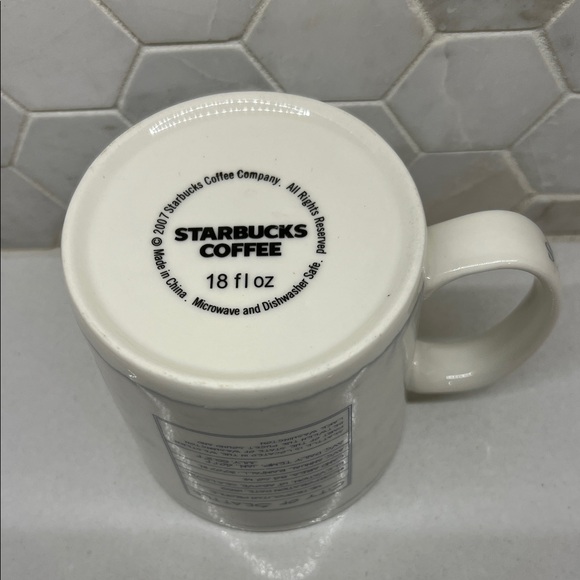 Starbucks White Ceramic Mug with Blue Seattle Skyline - Picture 3 of 4